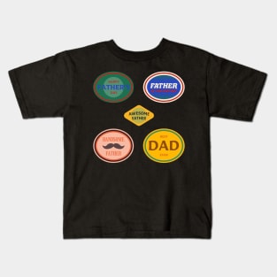 Fathers Day Sticker Set Kids T-Shirt